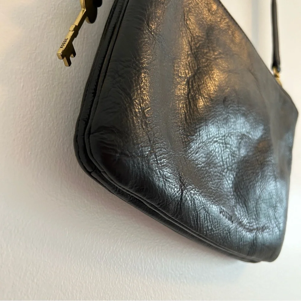 FOSSIL Leather Devon Crossbody Bag Black - Picture 9 of 10